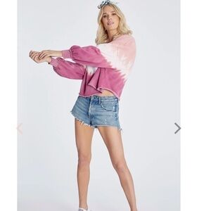 Wildfox Slightly oversized tie dye Slouchy soft sweatshirt  top Athleasure Large